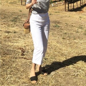 Club Monaco White Wide-Leg cropped pants